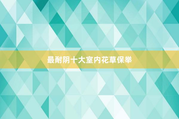 最耐阴十大室内花草保举